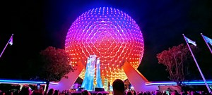 Epcot testing Fourth of July projection on Spaceship Earth | Chip and Company