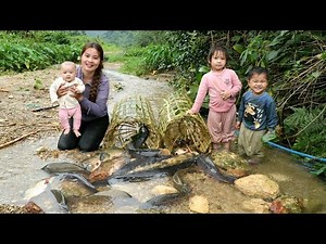 30 days and nights of catching giant fish to make smoked fish - Making dumplings for the kids to eat