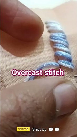 let's learn how to do overcast stitch step by step #embroidery