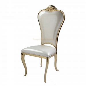 [Hot Item] Round Leg Quality Assurance Luxury Decorative Stainless Steel Dining Chairs