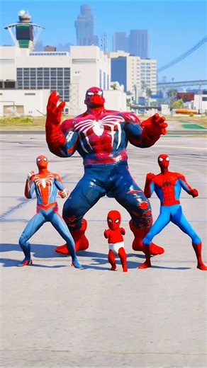 SPIDER-MAN VS MINI BABY SUPERHEROES BATTLE #gta5 #shorts #spiderman #hulk