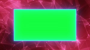 Green screen inside frame with technology triangles