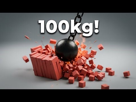 0.001kg vs 100kg Wrecking Ball Destruction Simulation