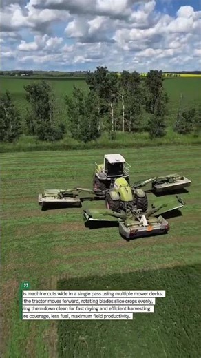 High-Speed Triple Mower Cuts Fields Fast #farming #agriculture #hay