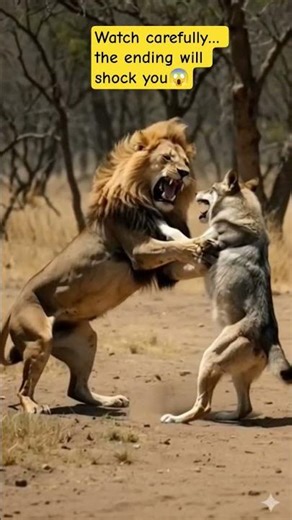 Lion Wanna Eating Wolf 🐺😱 | Shocking Wild SceneHungry Lion Attacks Wolf | Wildlife Horror 😨