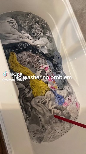 Efficient Laundry Process in a Bathtub Setup