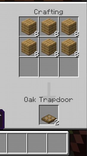how to make a oak trapdoor in #minecraft