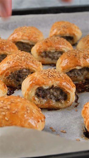 Puff pastry beef, pork rolls #shorts