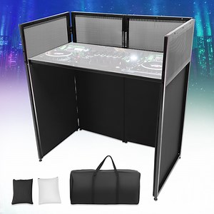 KOJEM DJ Facade DJ Table Event Booth Portable Display Booth Cover Screen with Travel Bag Case