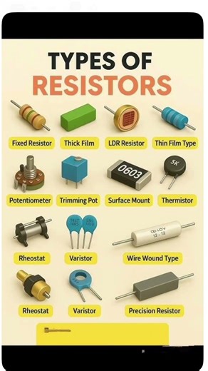 Type of resistors #electrical #electronic #electrician #electric #diodetesting #electronics