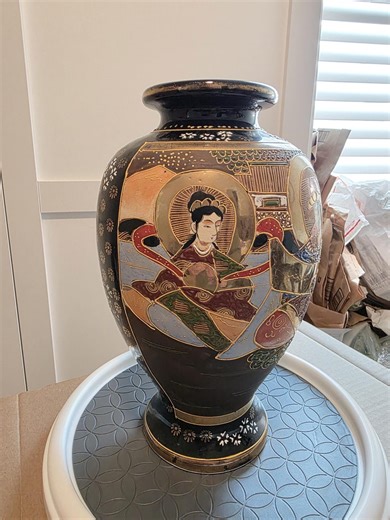 Vintage Japanese Asian Satsuma Gilded Hand Painted Vase 12” - Etsy