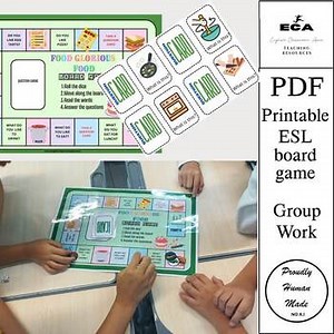 ESL Food Board Game Group Work Questions Vocabulary Reading Groupwork Game