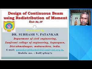 Design of continuous beam using redistribution of moments