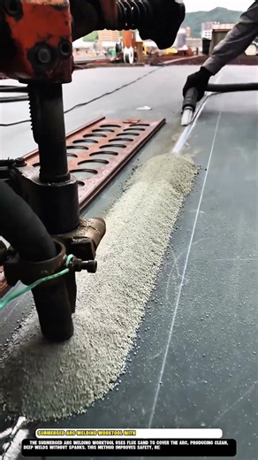Submerged Arc Welding Worktool with Flux Sand Protection in Shipyard