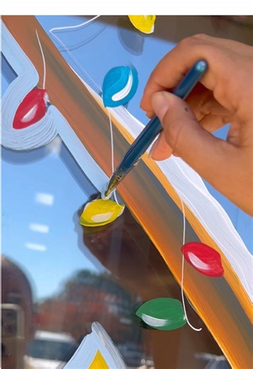 Festive Window Art with Santa Hats for Dogs
