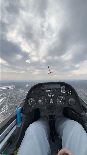 Glider Cockpit View | Smooth Soaring Flight Over Scenic Landscape