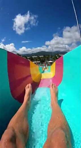 Wait For The Huge Splash 💦 | Water Slide POV #Shorts #WaterSlide #Splash #POV