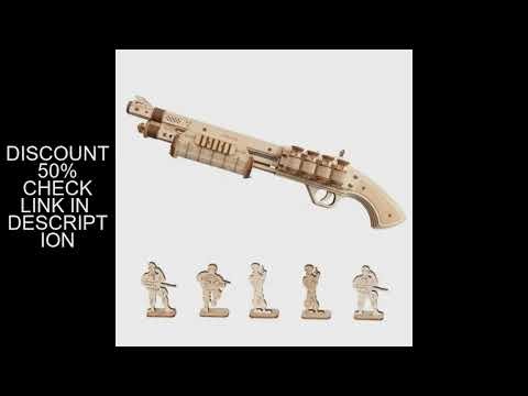 Robotime Rokr Corsac M60 Toy Gun 3D Wooden Puzzle Mechanical Building Model Kit for Children 14 Year