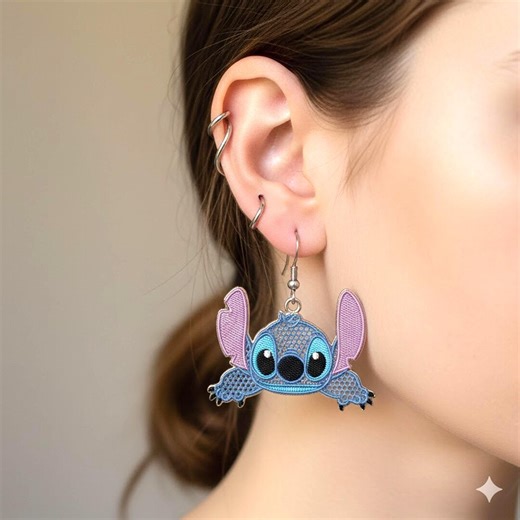 FSL Stitch Earrings Embroidery Designs Instant 3 Size Download - Etsy