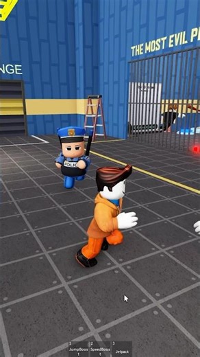Royal vs POLICE JR 2 PLAYER ESCAPE PRISON 🤓 #roblox #shorts