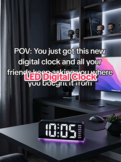 POV: You just got this nsa Digital Clock and all your friends keep asking where you got it from. #homeimprovements #roomupgrade #ledclock #tiktokmademebuylt #deskupgrade