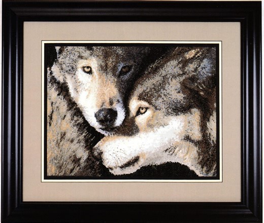 Wolf Cross Stitch Pattern – Wildlife Animal Portrait “mates” Design - Etsy