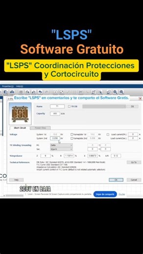 LSPS Software Gratuito Coordinación de Protecciones y Cálculo de Cortocircuito #lsps #lselectric #proelectrico | Jhony Alexander Rincón Galeano