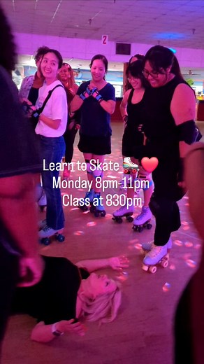 Adult Learn-to-Skate Night Monday 8pm-11pm class in the middle 830pm sharp. All skill levels welcome 😁 #learntorollerskate | Deborah La Briola-Monterrosa