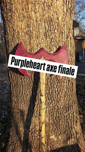 The finale of the purpleheart and ash double sided axe. #woodworking #custommade #purpleheart #diy #finale | Shocks Functional Art