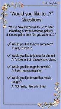 Would You Like To…? | Polite Requests, Offers & Invitations with Easy Examples & Tips