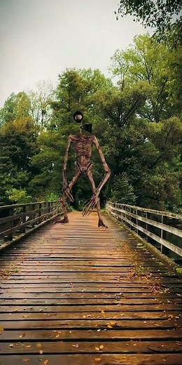 Siren Head Blocks Bridge! Trapped in the Forest! 😱 #sirenhead #shorts