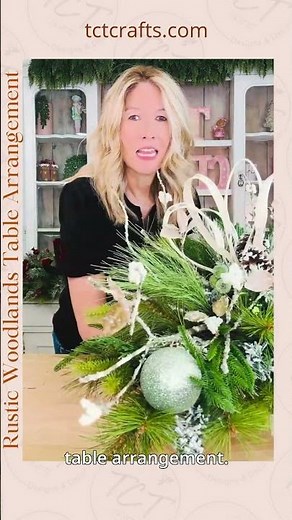 Rustic Woodlands Holiday Table Arrangement – Elegant Winter Centerpiece