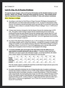 Spr '22 Math 219R. LuiLab \#2: Chp. 10, 11 Practice Problems... | Filo