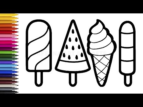 Step-by-Step Ice Cream Drawing - Ice Cream Drawing for Kids