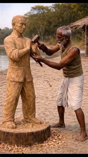IP Man 🔥 Bruce Lee Master Carved Wood Sculpture Handcraft #woodscraft #handcraft #woodstatue