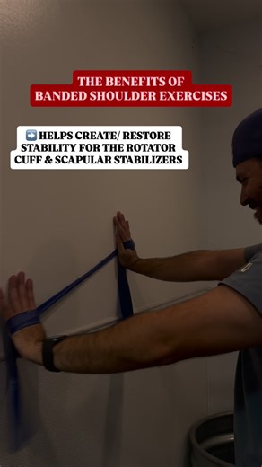 SP Training | SP Cages on Instagram: "Don’t sleep on banded shoulder exercises 🤌 ➡️ Helps create & restore stability for the Rotator Cuff & Scapular Stabilizers ➡️ Helps gradually build Range of Motion while strengthening due to the tension of the band ➡️ Helps strengthen external rotation of the shoulder A great way to warm up the shoulder pre-throwing, pre-lifting & greattt for post-throwing recovery 🫡"