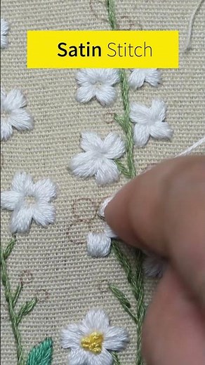 Satin Stitch Flower tutorial #embroidery #stitch #satinstitch #beginnersstitch