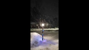 Heavy snowfall reduces visibility in Albany, New York, USA