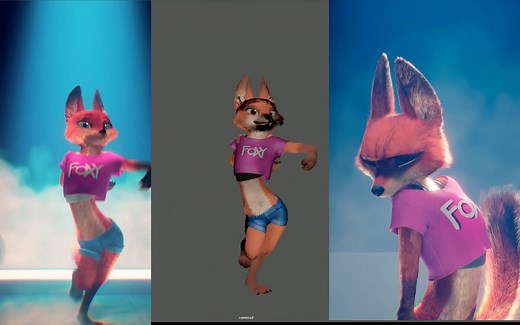 狐狸在跳舞！ CG 动画展示视频