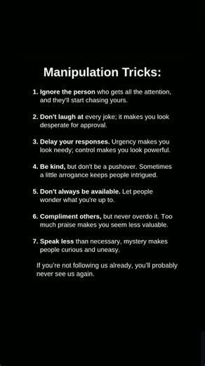 Danger manipulation tricks ⚡☠️ # brain dev # mindset growth # psychology