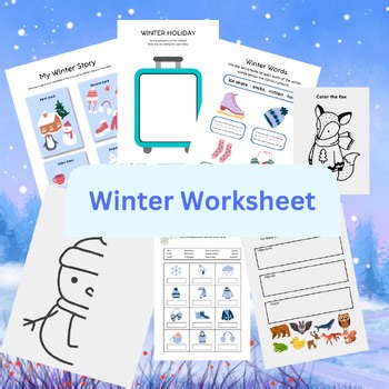 Winter Activity Workbook for Kids | Printable Winter Worksheets for KG-1K