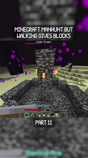 Minecraft Manhunt But Walking Gives Blocks! Part 11 #minecraft #wisp #mcyt #minecraftbut