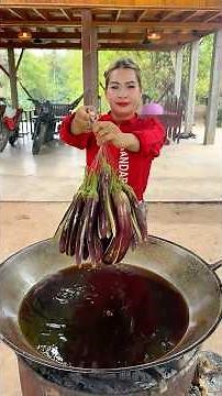 Cooking yummy deep fried eggplant recipe