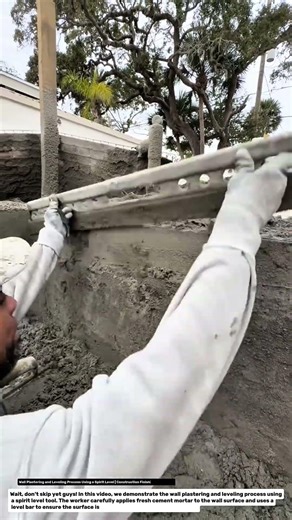 Wall Plastering and Leveling Process Using a Spirit Level | Construction Finishing Technique.