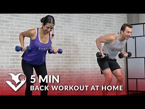 5 Minute Back Workout at Home Routine - Dumbbell Workout for Back - Back Exercises for Men & Women