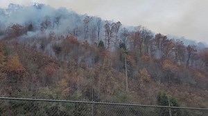 A forest fire continues to burn in the Cabin Creek area of Kanawha County on Tuesday. https://wchstv.com/news/local/kanawha-leaders-seek-temporary-total-burn-ban-as-wildfires-burn# | WCHS Eyewitness News