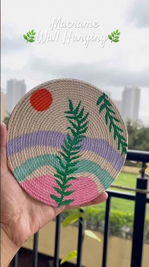 🌿 🌞 Macramé Wall Hanging | Nature-Inspired Boho Decor | DIY Tutorial 🌞 🌿#youtubeshorts #macrame