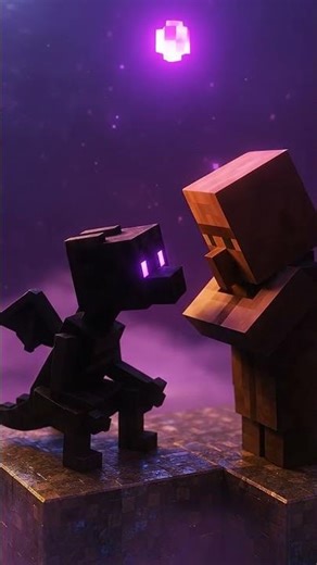 Ultra Realistic Baby Ender Dragon Gives a Villager a Crystal…