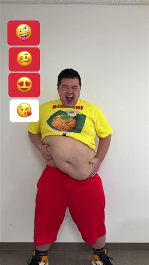 【TikTok100万再生】120Kgデブのお腹で表情ダンスver4