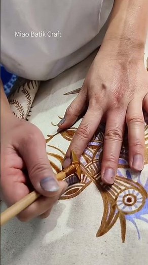 Traditional Batik Wax Drawing Process